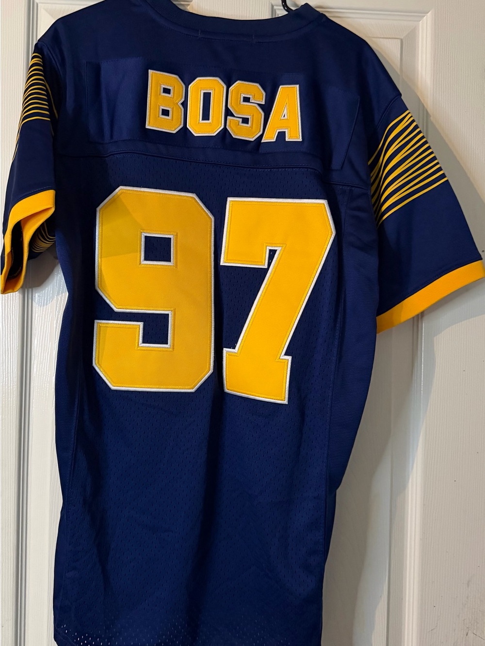 Nick Bosa high school Navy & Yellow Bosa #97 Football Jersey